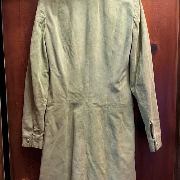 Cynthia Rowley suede coat dress, size 4, celery, green color. - Picture 2 of 5